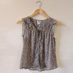 Sheer sleeveless polka dot top by Mossimo, size S